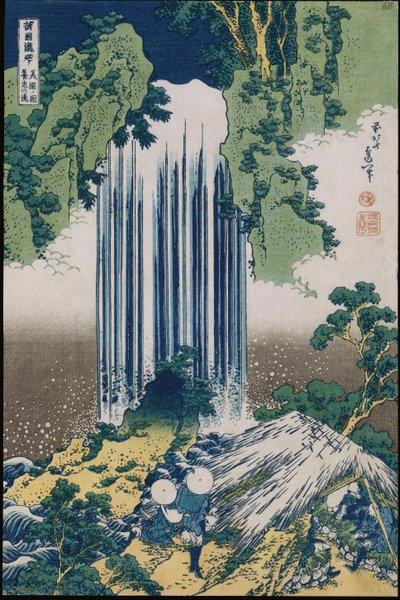 美浓省Yoro瀑布”，来自“所有省份瀑布之旅”系列 作者 葛饰北斋