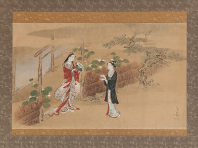 源氏物语》中的《夕颜》章节 源氏物语，18世纪。 作者 川又常政