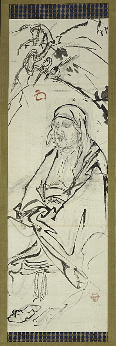 达摩（菩提达摩），六幅素描之一 作者 川边京菜