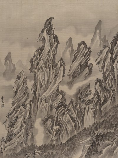 岩石景观，约。 1887年。 作者 川边京菜
