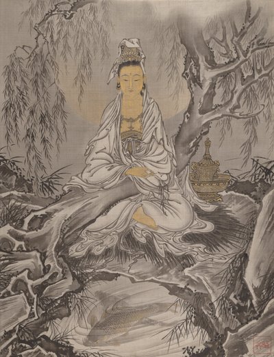 白袍观音，约1887年。 作者 川边京菜