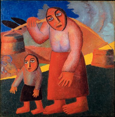 拿着水桶的农民 Kasimir Malevich (Malevich, Malevich) (1878-1935) 1911 年作画。 173x73 厘米阿姆斯特丹，市立博物馆 作者 卡齐米尔·塞韦里诺维奇·马列维奇