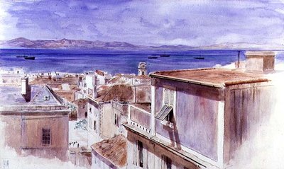 直布罗陀与西班牙海岸的距离（水彩画） 作者 基利颈波
