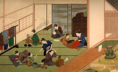 艺妓群，川原惠加（1786-约1860），水彩画，日本，日本文明，19世纪初 作者 川原敬佳