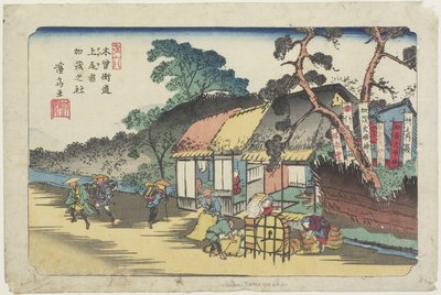 No.6：1830  -  1844年上尾站附近的加茂神社 作者 京西铁