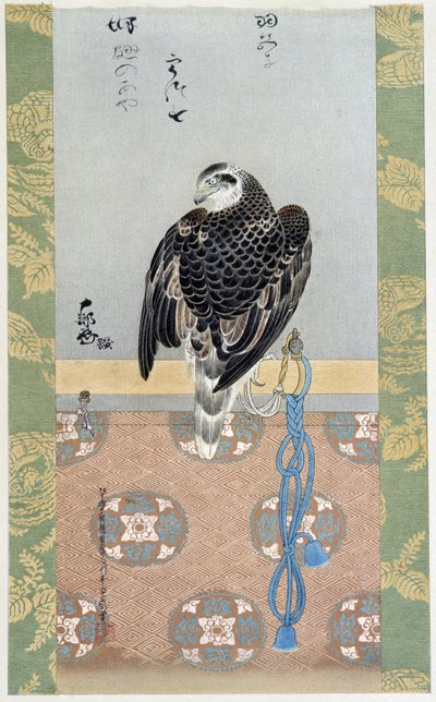 猎鹰 - Itaya Keishiu 的丝绸画 作者 Keishu Hiromasa Itaya