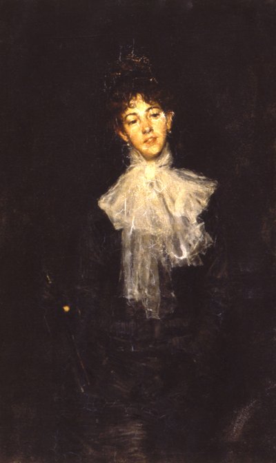 穿黑衣的女士，1880年。 作者 凯尼恩·考克斯（Kenyon Cox）
