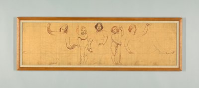 普通法，"法律的统治 "左侧面板研究，纽约上诉法院 Frieze 作者 凯尼恩·考克斯（Kenyon Cox）