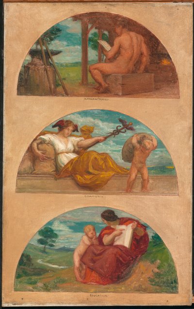 文明的进步：锻造、商业和教育...，1905-1906。 作者 凯尼恩·考克斯（Kenyon Cox）