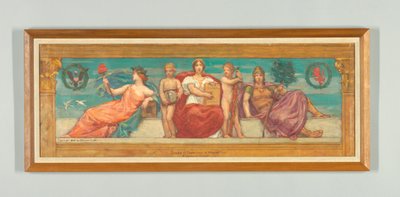 成文法》，"法律的统治 "右侧面板研究，纽约上诉法院 Frieze 作者 凯尼恩·考克斯（Kenyon Cox）