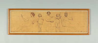 成文法》，"法律的统治 "右侧面板研究，纽约上诉法院 Frieze 作者 凯尼恩·考克斯（Kenyon Cox）