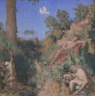 沐浴者，约1903年（纸板上的粉彩和水彩画） 作者 克尔·泽维尔·罗素