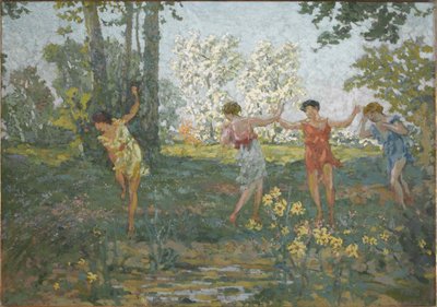 被蛇咬伤的欧律狄刻，1913年。 作者 克尔·泽维尔·罗素