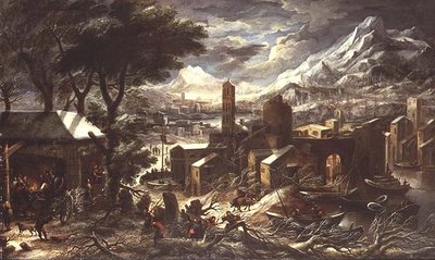广泛的阿尔卑斯山冬季景观 作者 Kerstiaen de (circle of) Koninck