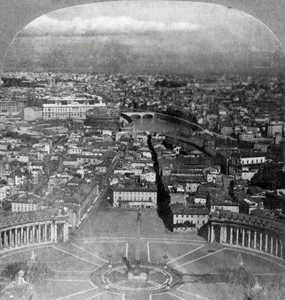 罗马，永恒之城，来自意大利圣彼得大教堂的阳台，1904年。 作者 Keystone View公司