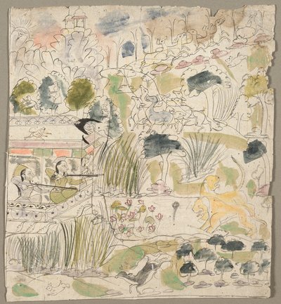 在亭子里拍摄的女士们 作者 Kichizan Mincho