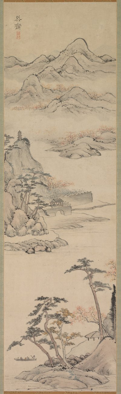 有船夫的风景 作者 木村健华堂