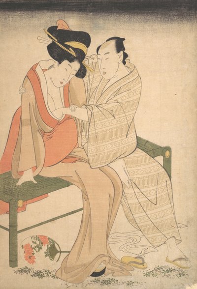 一对恋人》，1795年。 作者 北川宇多郎