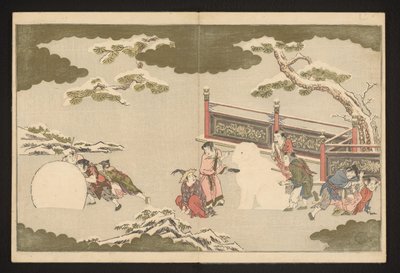 中国男孩在雪地里玩耍 作者 茑屋十三郎（小书堂）