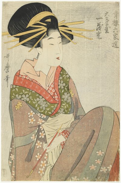 18081-1802 Daimonjiya House的名妓Hitomoto 作者 北川宇多郎