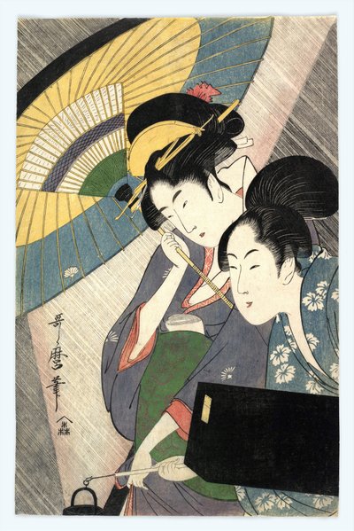 伞下的两个女人 - 伞下的两个女人 作者：北川歌马郎（1753-1806） 作者 北川宇多郎