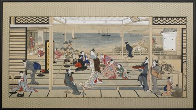 相思堂（Dozo Sagami）的月光狂欢（Moonlight Revelry），摄于18世纪晚期。 作者 北川宇多郎