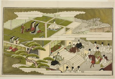 宫廷新年》，选自插图京剧选集《幼神惠比寿（和歌惠比寿）》。 作者 北川宇多郎