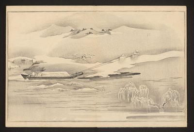 在河上划船 作者 北川宇多郎