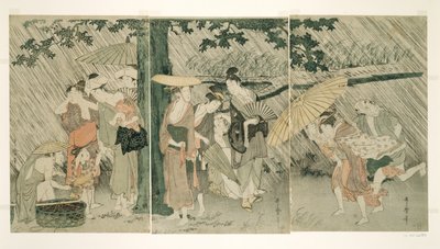 躲避骤雨 作者 北川宇多郎