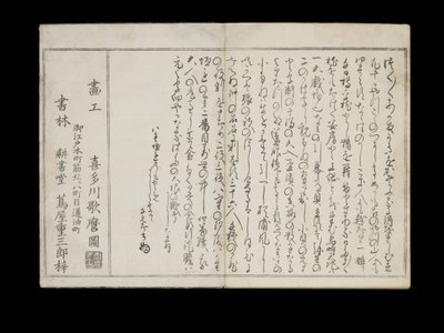 Shiohi no tsuto（来自大浪淘沙的礼物），被称为Shell Book，1789（彩色木版画） 作者 北川宇多郎