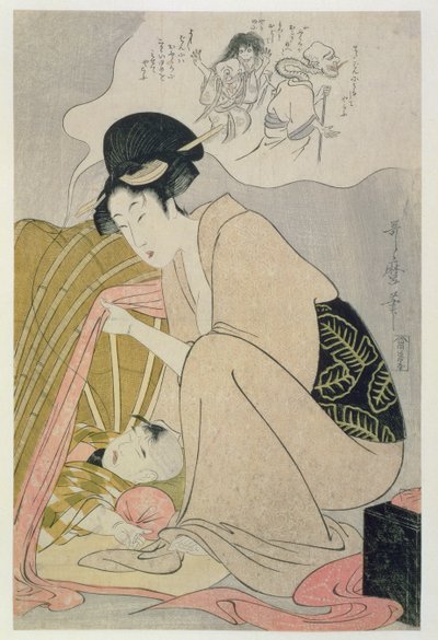 TH Riches 1913.孩子有一场梦魇，c.1801（木版画） 作者 北川宇多郎