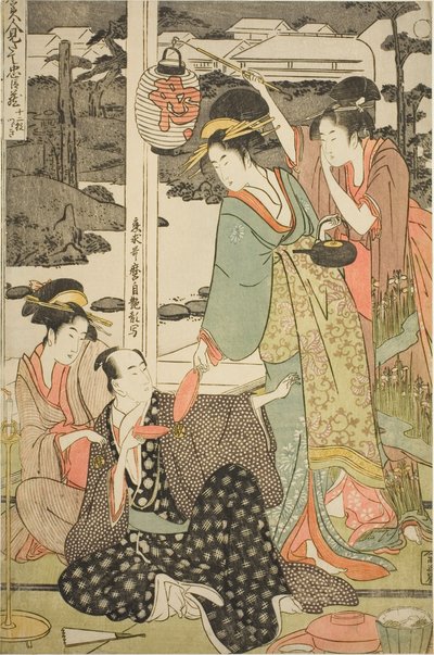 著名美人模仿的春樱剧：一套十二幅版画（Komei bijin mitate Chushingura, junimai tsuzuki） 作者 北川宇多郎
