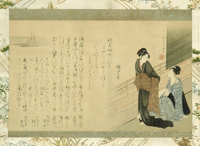 阳台上的两位美人 作者 北尾正信