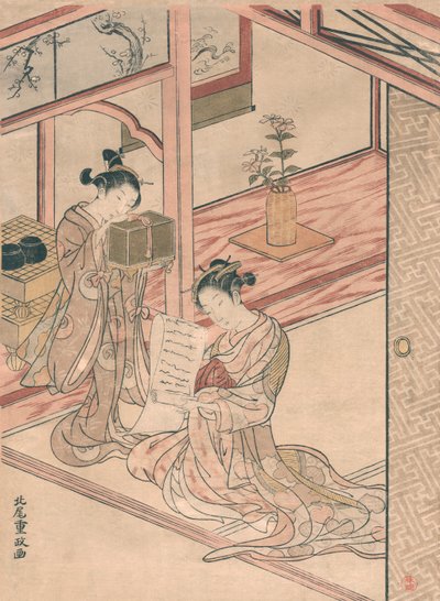 北尾重政的《歌妓和年轻侍者》。 作者 北尾重正