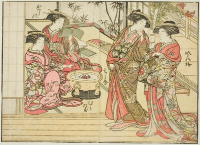 Otawaraya 的歌妓，选自《妓院美女镜》（Seiro bijin awase sugata kagami），第 2 卷。 作者 北尾重正