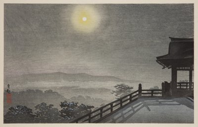 东都清水堂的清凉月色(T?to Kiyomizud? hiya tsukiyo) (彩色木刻版画) 作者 小林清史