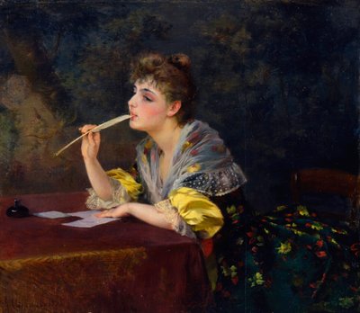 一封信》，1893年。   作者 克拉夫迪·斯捷潘诺夫