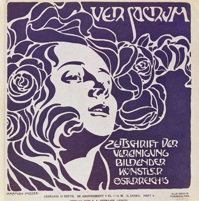1899 年第 4 期《Ver Sacrum》杂志封面，该杂志是新艺术运动艺术家的杂志... 作者 科洛曼·莫泽（Koloman Moser）
