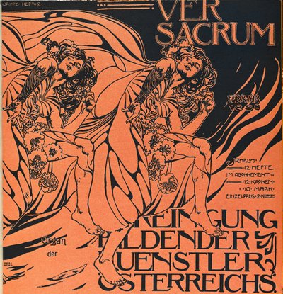 新艺术运动杂志《Ver Sacrum》1898 年 2 月刊封面... 作者 科洛曼·莫泽（Koloman Moser）