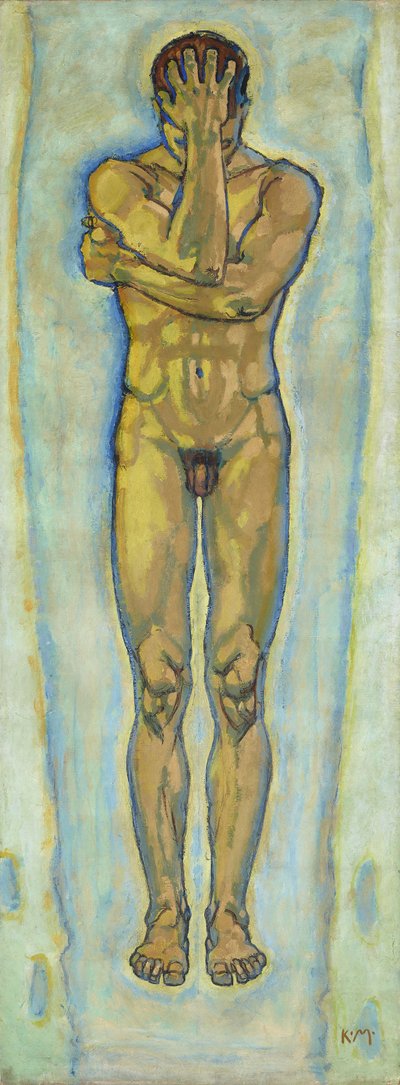 男性裸色黄色和蓝色c。 1913年。 作者 Koloman Moser