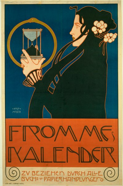 Moser, Koloman (1868-1918) Frommes Kalender (Calendrier des femmes) 彩色石版画 1903 年纽约市。 现代艺术博物馆 (MOMA) 作者 科洛曼·莫泽（Koloman Moser）