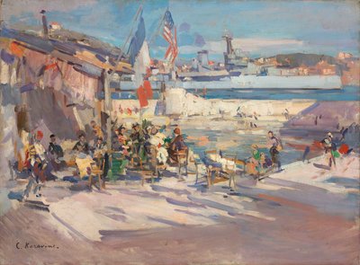 法国港口的咖啡馆 作者 Konstantin Alekseevich Korovin