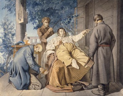 地主和他的农奴, 1853年 作者 康斯坦丁·亚历山德罗维奇·特鲁托夫斯基