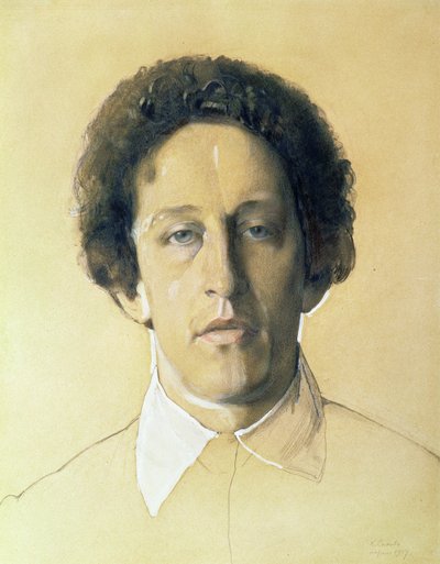 亚历山大·亚历山德罗维奇·布洛克的肖像（1880-1921） 作者 康斯坦丁·安德烈维奇·索莫夫