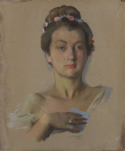 亚历山德拉·列夫琴科的肖像，1934年 作者 康斯坦丁·安德烈维奇·索莫夫