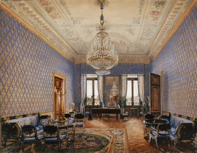 冬宫的内部。大公主玛丽亚·尼古拉耶夫娜（Daniel Maria Nikolayevna）的客厅，1837年 作者 康斯坦丁·安德烈耶维奇·乌赫托姆斯基