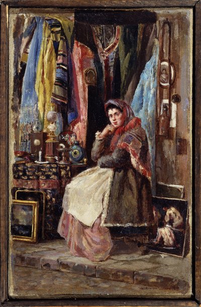 古玩店康斯坦丁-叶戈罗维奇-马科夫斯基（Constantin Makovski）（1839-1915 年）的画作，布面油画。19 世纪俄罗斯艺术。M.Tuganov 北奥塞梯艺术博物馆，弗拉季高加索（俄罗斯）。 作者 Konstantin Egorovich Makovsky