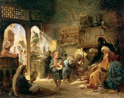 开罗的咖啡馆，19世纪70年代 作者 Konstantin Egorovich Makovsky