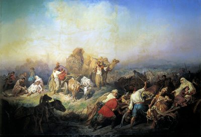 克里米亚战争时期塞瓦斯托波尔和辛菲罗波尔之间的军事道路，1858年。   作者 康斯坦丁·尼古拉耶维奇·菲利波夫
