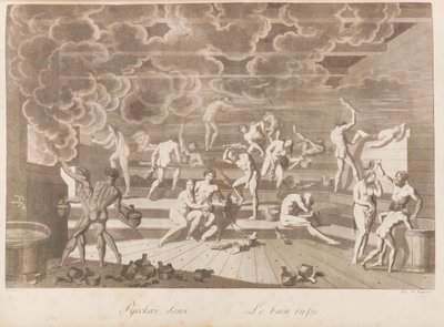 俄罗斯的澡堂。Les peuples de la Russie ou description des moeurs by Charles de..., 1811-1812. 作者 科尔涅夫